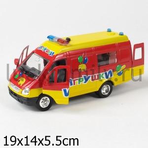 МАШИНА "ТЕХНОПАРК" МЕТАЛЛ. ИНЕРЦ. ГАЗЕЛЬ ИГРУШКИ 1:43 СВЕТ+ЗВУК В РУСС. КОР. в кор.2*24шт. ― Luckfamily.ru