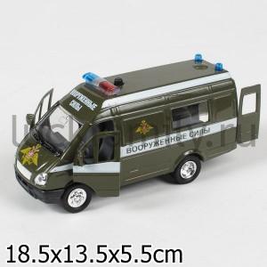 МАШИНА "ТЕХНОПАРК" МЕТАЛЛ. ИНЕРЦ. ГАЗЕЛЬ ВС 1:43 СВЕТ+ЗВУК В РУСС. КОР. в кор.2*24шт. ― Luckfamily.ru