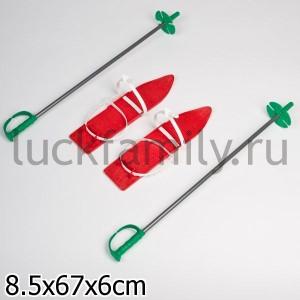 ЛЫЖИ С ПАЛКАМИ (40СМ) №6104 в уп.25шт ― Luckfamily.ru