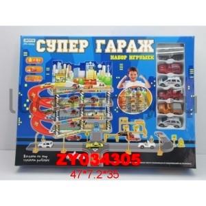 ГАРАЖ 4 УРОВНЯ С МАШИНАМИ И АКСЕСС., ЦВЕТ В АССОРТ. ZYC-0024/0034 В РУСС. КОР. 47*8*35СМ в кор.18шт ― Luckfamily.ru