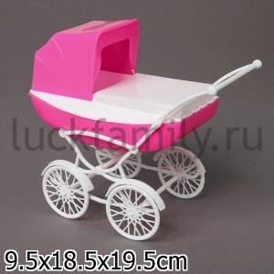 КОЛЯСКА ДЛЯ КУКЛЫ ЛЕЖАЧАЯ (РОЗОВАЯ) в кор.24шт ― Luckfamily.ru