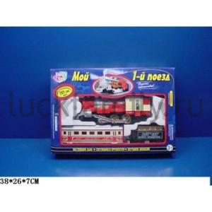 ЖЕЛЕЗНАЯ ДОРОГА НА БАТ. С ДЫМОМ, СВЕТ+ЗВУК 0614 EV17624 В РУСС. КОР. 38*26*7СМ в кор.24шт ― Luckfamily.ru