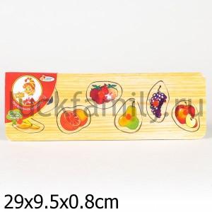 РАМКА - ВКЛАДЫШ ДЕРЕВЯН. "ИГРАЕМ ВМЕСТЕ" ФРУКТЫ A00949 29*10СМ в кор.36шт ― Luckfamily.ru