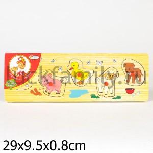 РАМКА - ВКЛАДЫШ ДЕРЕВЯН. "ИГРАЕМ ВМЕСТЕ" ДЕТЕНЫШИ ЖИВОТНЫХ A00950 29*10СМ в кор.36шт ― Luckfamily.ru