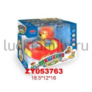МАШИНА НА БАТ. СВЕТ+ЗВУК, ВРАЩАЕТСЯ, С ФИГУРКОЙ   ZYC-0218 В РУСС. КОР. 18*12*16СМ в кор.2*24шт ― Luckfamily.ru