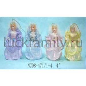 НОВОГОДНЕЕ УКРАШЕНИЕ ПОДВЕСКА АНГЕЛ, ЦВЕТ В АССОРТ. В ПАК. 10СМ в кор.120шт ― Luckfamily.ru