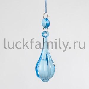 НОВОГОДНЕЕ УКРАШЕНИЕ ПОДВЕСКА, ЦВЕТ ГОЛУБОЙ В ПАК. в кор.2*72шт ― Luckfamily.ru