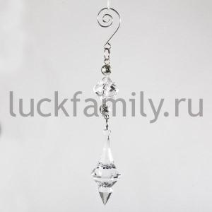 НОВОГОДНЕЕ УКРАШЕНИЕ ПОДВЕСКА 18СМ, ЦВЕТ БЕЛЫЙ ПРОЗРАЧНЫЙ В ПАК. в кор.2*72шт ― Luckfamily.ru