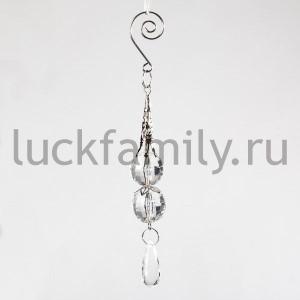 НОВОГОДНЕЕ УКРАШЕНИЕ ПОДВЕСКА 17СМ, ЦВЕТ БЕЛЫЙ ПРОЗРАЧНЫЙ В ПАК. в кор.2*72шт ― Luckfamily.ru
