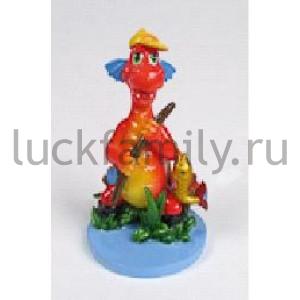ФИГУРКА ДРАКОН РЫБАК С ЗОЛОТОЙ РЫБКОЙ 8СМ В КОР. в кор.96шт ― Luckfamily.ru