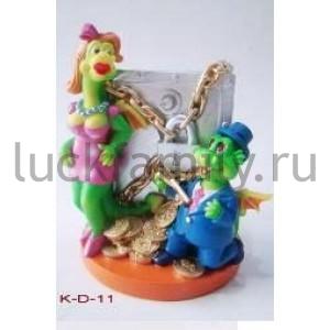 КОПИЛКА 2 ДРАКОНА С СЕЙФОМ 11,5СМ В КОР. в кор.48шт ― Luckfamily.ru