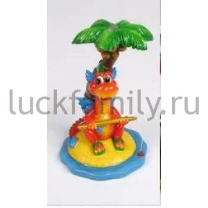 ФИГУРКА ДРАКОН ПОД ПАЛЬМОЙ 8СМ В КОР. в кор.96шт ― Luckfamily.ru