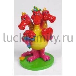 ФИГУРКА ТРЕХГЛАВЫЙ ВЛЮБЛЕННЫЙ ДРАКОН 8,5СМ В КОР. в кор.96шт ― Luckfamily.ru