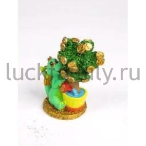 ФИГУРКА ДРАКОН С ДЕНЕЖНЫМ ДЕРЕВОМ 5,5СМ В КОР. УП-6ШТ в кор.48уп ― Luckfamily.ru