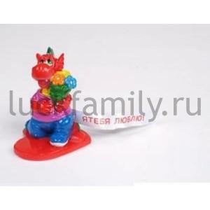 ФИГУРКА С ЛЕНТОЙ ДРАКОН С БУКЕТОМ 5,5СМ В КОР. УП-4ШТ в кор.72уп ― Luckfamily.ru
