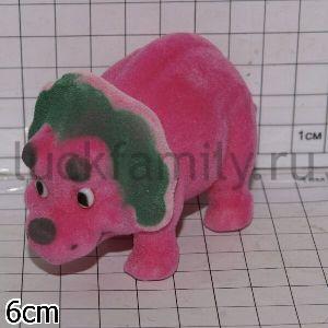 ДИНОЗАВР ФЛОКИРОВАННЫЙ РОЗОВЫЙ 60890 В ПАК. 6СМ УП-48ШТ в кор.12уп ― Luckfamily.ru