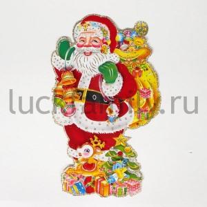 НОВОГОДНЕЕ УКРАШЕНИЕ ДЕД МОРОЗ ИЗ БУМАГИ 58СМ В ПАК. С ХЕДЕРОМ в кор.240шт ― Luckfamily.ru