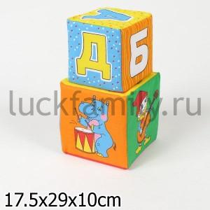 НАБОР ИЗ 2 КУБИКОВ "МЯКИШИ" (АБВГДЕйка) в кор.40наб ― Luckfamily.ru