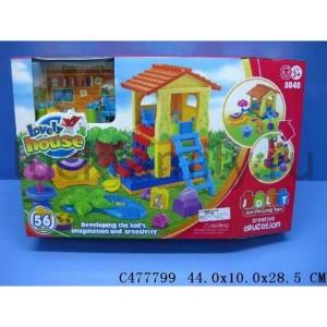 КОНСТРУКТОР ПЛАСТ. ДОМ 56ДЕТ. В КОР. 44*10*28СМ в кор.2*12шт ― Luckfamily.ru
