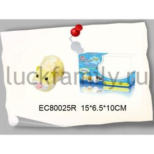 ХОМЯЧОК НА БАТ. ОЗВУЧ. ДВИГАЕТСЯ, ЦВЕТ В АССОРТ. В РУСС. КОР. 15*7*10СМ в кор.2*48шт ― Luckfamily.ru
