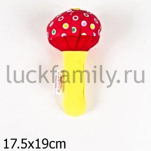 ИГРУШКА ПОГРЕМУШКА МЯГКАЯ "ГРИБОК" в кор.20шт ― Luckfamily.ru