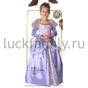 ДЕТСКИЙ КАРНАВАЛЬНЫЙ КОСТЮМ (4-6 ЛЕТ) ПРИНЦЕССА, ВЕЧЕРНЕЕ ПЛАТЬЕ, ЦВЕТ ГОЛУБОЙ В ПАК. в кор.24шт ― Luckfamily.ru