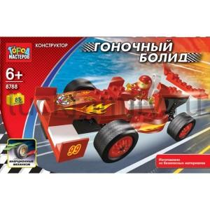 КОНСТРУКТОР ПЛАСТ. "ГОРОД МАСТЕРОВ" "ГОНОЧНЫЙ БОЛИД" 85ДЕТ. В РУСС. КОР. в кор.36шт ― Luckfamily.ru