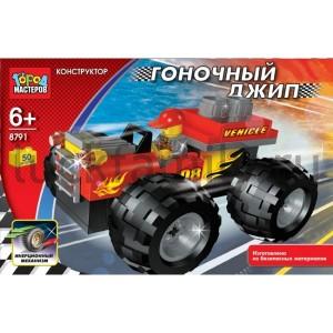 КОНСТРУКТОР ПЛАСТ. "ГОРОД МАСТЕРОВ" "ГОНОЧНЫЙ ДЖИП" 50ДЕТ. В РУСС. КОР. в кор.36шт ― Luckfamily.ru