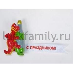 ФИГУРКА С ЛЕНТОЙ ДРАКОН С БУТЫЛКОЙ 4,3СМ В КОР. УП-12ШТ в кор.54уп ― Luckfamily.ru