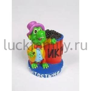 ФИГУРКА ДРАКОН С БАНКОЙ ЧЕРНОЙ ИКРЫ 4,3СМ В КОР. УП-12ШТ в кор.54уп ― Luckfamily.ru