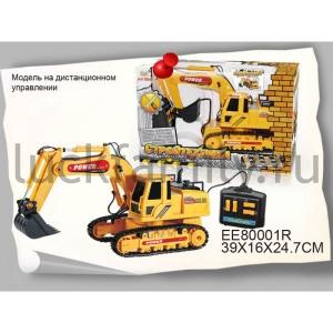 ЭКСКАВАТОР "СТРОЙТЕХНИКА" НА ПУЛЬТЕ СО СВЕТОМ В РУСС. КОР.  39*16*25СМ в кор.2*6шт ― Luckfamily.ru