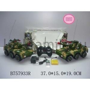 ТАНК Р/У НА АККУМ. СВЕТ+ЗВУК, РУССИФИЦ., В АССОРТ. 468-325 В РУСС. КОР. 37*15*19СМ в кор.2*8шт ― Luckfamily.ru