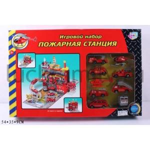 ИГРОВОЙ НАБОР "ПОЖАРНАЯ СТАНЦИЯ" ГАРАЖ С МАШИНКАМИ И АКСЕСС. 3039 В РУСС. КОР. 54*35*9СМ в кор.18шт ― Luckfamily.ru