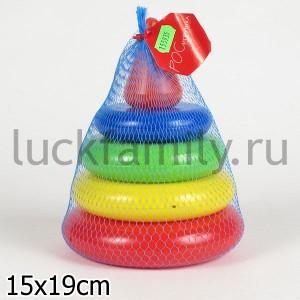 КРОХА ПИРАМИДА 20СМ 6ДЕТ. В СЕТКЕ в уп.22шт ― Luckfamily.ru