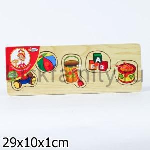 РАМКА-ВКЛАДЫШ ДЕРЕВЯН. "ИГРАЕМ ВМЕСТЕ" ИГРУШКИ 29*10СМ в кор.2*36шт ― Luckfamily.ru