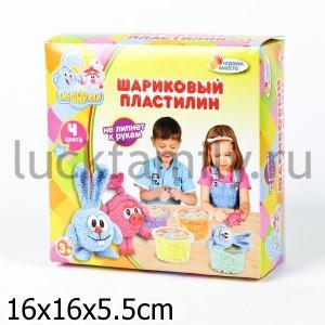 ПЛАСТИЛИН ШАРИКОВЫЙ "ИГРАЕМ ВМЕСТЕ" "СМЕШАРИКИ" (4 ЦВЕТА*7 ГР) В АССОРТ. В КОР. в кор.2*24шт ― Luckfamily.ru