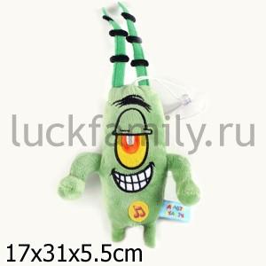 МЯГКАЯ ИГРУШКА "МУЛЬТИ-ПУЛЬТИ" ПЛАНКТОН ("ГУБКА БОБ") ОЗВУЧ. РУСС. ЧИП. В ПАК. 19СМ в кор.24шт ― Luckfamily.ru