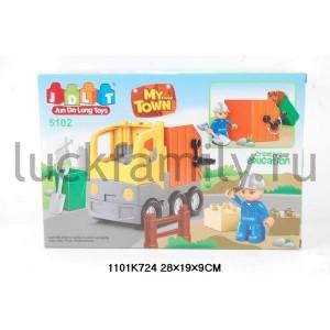 КОНСТРУКТОР ПЛАСТ. МУСОРОВОЗ 14ДЕТ. В КОР. 28*19*9СМ в кор.2*18шт ― Luckfamily.ru
