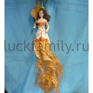 ПОДВЕСКА ФЕЯ 28СМ В ОРАНЖЕВОМ ПЛАТЬЕ В ПАК. (РУСС. УП.) в кор.6*24шт ― Luckfamily.ru