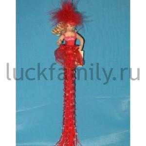 ПОДВЕСКА ФЕЯ 28СМ В КРАСНОМ ПЛАТЬЕ И В ШЛЯПЕ В ПАК. в кор.6*24шт ― Luckfamily.ru