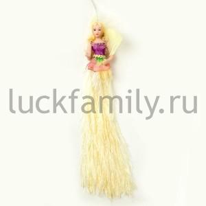ПОДВЕСКА ФЕЯ 28СМ В ПЕСТРОМ ПЛАТЬЕ В ПАК. в кор.6*24шт ― Luckfamily.ru