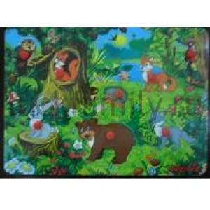 РАМКА-ВКЛАДЫШ ДЕРЕВЯН. "ИГРАЕМ ВМЕСТЕ" ДИКИЕ ЖИВОТНЫЕ A00963 29*21СМ в кор.36шт ― Luckfamily.ru