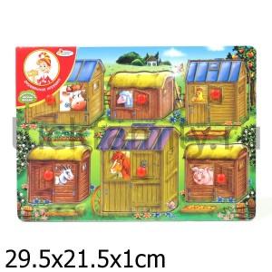 РАМКА-ВКЛАДЫШ ДЕРЕВЯН. "ИГРАЕМ ВМЕСТЕ" ФЕРМА A00968 29*21СМ в кор.36шт ― Luckfamily.ru