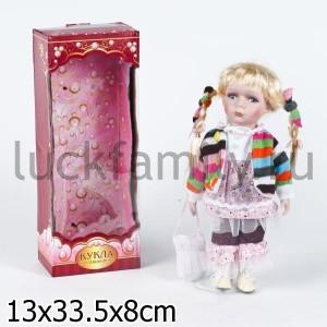 КУКЛА ФАРФОР, С АКСЕСС., МЕТАЛЛ. ПОДСТАВКА В ПОДАРОЧНОЙ РУСС. КОР. 30СМ в кор.24шт ― Luckfamily.ru