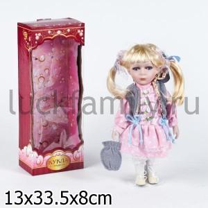 КУКЛА ФАРФОР, С АКСЕСС., МЕТАЛЛ. ПОДСТАВКА В ПОДАРОЧНОЙ РУСС. КОР. 30СМ в кор.24шт ― Luckfamily.ru