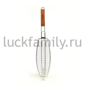 РЕШЕТКА ДЛЯ БАРБЕКЮ 350*110ММ, ТОЛЩИНА МЕТАЛЛА 3,7*2,8*1,8ММ в кор.12шт ― Luckfamily.ru