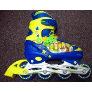 РОЛИКИ РАЗДВ., АЛЮМИН.РАМА, ABEC-7 CARBON, КОЛЕСА PU 72*24, ДИЗАЙН БАРБОСКИНЫ, Р-Р 34-37 в кор.6пар ― Luckfamily.ru