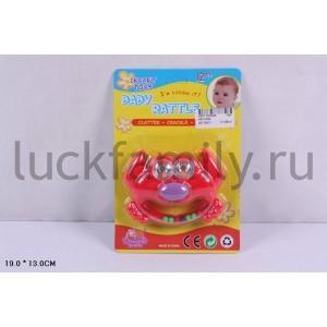 ПОГРЕМУШКА ЦВЕТ В АССОРТ. 10801/12 НА БЛИСТЕРЕ 19*13СМ в кор.2*80шт ― Luckfamily.ru