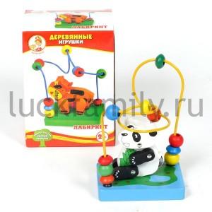 ДЕР. ИГРУШКА "ИГРАЕМ ВМЕСТЕ-БУРАТИНО" ЛАБИРИНТ МАЛЫЙ С ИГРУШКОЙ B02073 В РУСС. КОР. в кор.60шт ― Luckfamily.ru