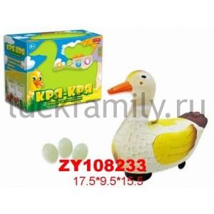 УТКА-НЕСУШКА НА БАТ. СО СВЕТОМ И ЗВУКОМ, ДВИГАЕТСЯ ZYC-0620 В РУСС. КОР. 18*10*16СМ в кор.2*36шт ― Luckfamily.ru